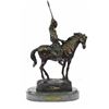 Image 1 : Native American on Horse with Spear Bronze Sculpture