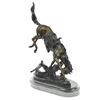 Image 6 : Fallen Man From Horse Bronze Sculpture on Marble Base Statue
