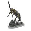 Image 8 : Fallen Man From Horse Bronze Sculpture on Marble Base Statue