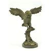 Image 1 : Owl on a Branch Wings Spread Bronze Statue