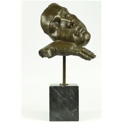 Resting Man Bronze Bust Statue Modern Sculpture