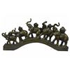 Image 1 : Five Elephant Crossing a Bridge Sign of Wealth Power Bronze Sculpture