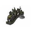 Image 8 : Five Elephant Crossing a Bridge Sign of Wealth Power Bronze Sculpture