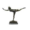 Image 1 : Dancer Arabesque Bronze Statue on Marble Base Sculpture