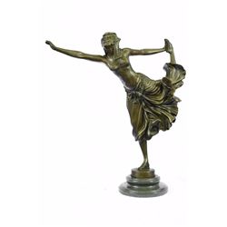 Semi Nude Dancer Bronze sculpture on Marble Base Statue