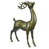 Image 1 : Deer-Buck Bronze Statue on Marble Base Sculpture