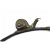 Image 2 : Snails on Branch Bronze Sculpture on Marble Base Statue