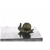 Image 3 : Snails on Branch Bronze Sculpture on Marble Base Statue