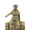 Image 2 : Young Woman Rides a Bull Bronze Statue on Marble Base Sculpture
