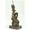 Image 6 : Naked Bust Amazon Female Warrior with Bow Bronze Sculpture