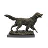 Image 1 : Golden Retriever Bronze Sculpture on Marble Base Figurine