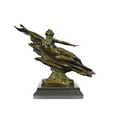 Wave Erotic Nymph Bronze Sculpture