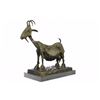 Image 1 : Stunning Farm Animal Goat Bronze Sculpture on Marble Base Statue