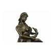 Image 2 : Nude Woman Swan Bronze Statue on Marble Base Sculpture