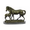 Image 5 : Horse Farm Bronze Sculpture on Marble Base Figurine
