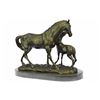 Image 6 : Horse Farm Bronze Sculpture on Marble Base Figurine