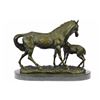 Image 7 : Horse Farm Bronze Sculpture on Marble Base Figurine