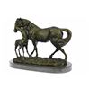 Image 9 : Horse Farm Bronze Sculpture on Marble Base Figurine