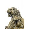 Image 2 : Relaxing Lions Bronze Statue on Marble Base Figurine