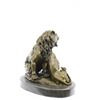 Image 5 : Relaxing Lions Bronze Statue on Marble Base Figurine
