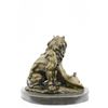 Image 6 : Relaxing Lions Bronze Statue on Marble Base Figurine