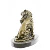 Image 7 : Relaxing Lions Bronze Statue on Marble Base Figurine