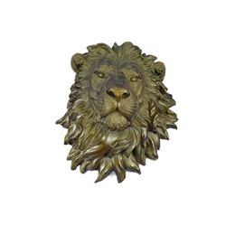 Wall Mount Lion Head Bust Bronze Sculpture