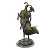 Image 1 : Rodeo Cowboy Bronze Sculpture on Marble Base Statue