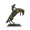 Image 1 : Cowboy Horse on Marble Base Bronco Buster Bronze Statue