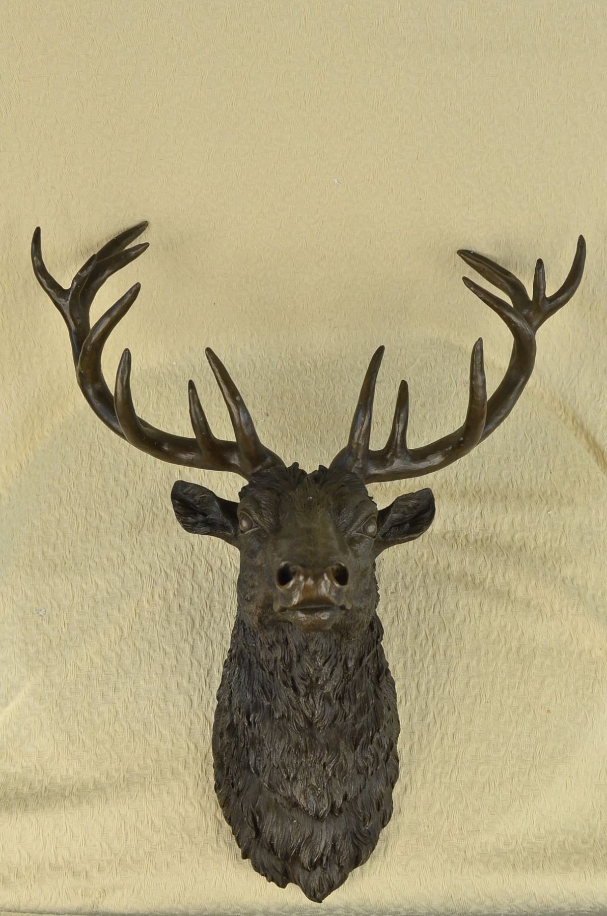 Elk Head Bust Bronze Stag Sculpture