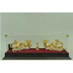 Gold Plexiglass Dragon Sculpture