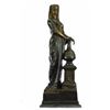 Image 1 : Nefertiti next to a Pillar Bronze Sculpture on Marble Base Statue
