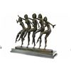 Image 8 : Five Dancer Bronze Sculpture on Marble Base Statue