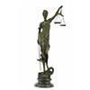 Image 1 : Blind Justice Bronze Sculpture on Marble Base Figure