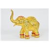 Image 1 : Gold Plexiglases Elephant with Trunk Up Sculpture