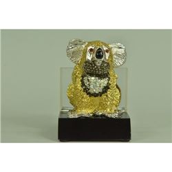 Gold Plexiglases Koala Bear Business Cardholder
