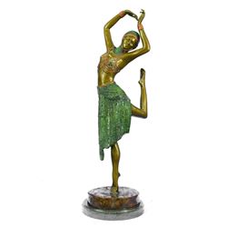 Dancer Multi Color Graceful Bronze Statue