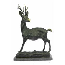 Hunting Buck Stag Hunter Prize Game Bronze Statue