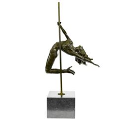 Olympic Gymnast Bronze Sculpture on Marble Base Figurine