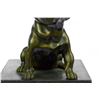 Image 3 : Bulldog Dog Animal Bronze Sculpture on Marble Base Statue