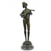 Image 1 : Banjo Player Bronze Statue on Marble Base Sculpture