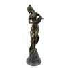 Image 1 : Flower Girl Bronze Sculpture on Marble Base Statue