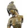 Image 2 : Flower Girl Bronze Sculpture on Marble Base Statue