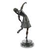 Image 7 : Egyptian Lady Dancer Bronze Statue on Marble Base Sculpture