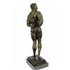 Image 8 : Nude Male Fitness Muscle Man Flexing Bronze Sculpture