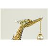 Image 2 : Gold Plexiglass Chinese Ship with Ruby Sapphire Sculpture