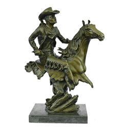 Outlaw Cowboy Horse Bronze Sculpture