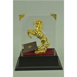 Gold Plexiglases Rearing Horse Figurine