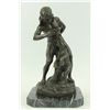 Image 1 : American Native Training a Bear Bronze Sculpture