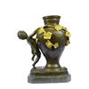Image 7 : Handcrafted Marble Base Nude Boy Bronze Sculpture Vase